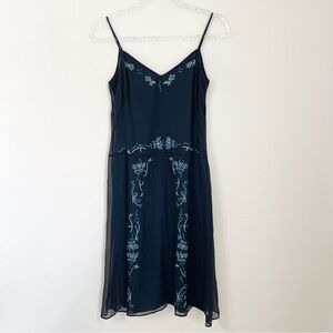 Women's Laundry By Shelli Segal 100% Silk Embroidered Dress Retail $205 Size 6